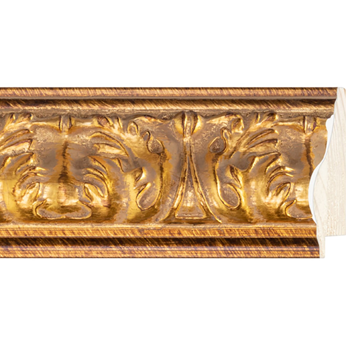 3 1/2" MLDG ANT. GOLD W/COMPO & RUB