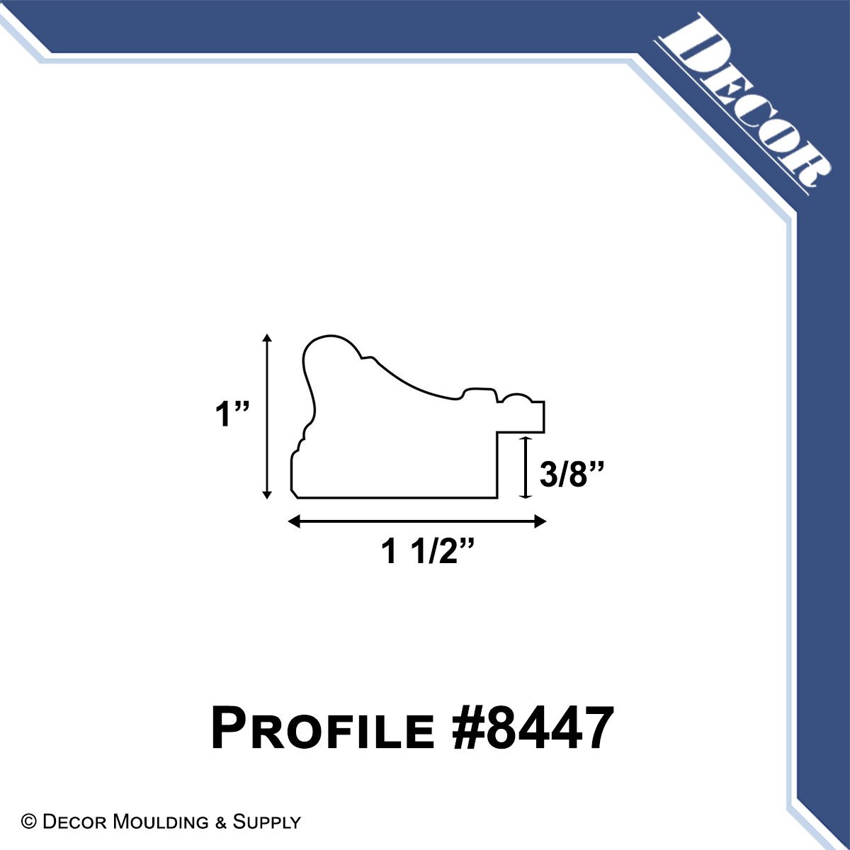 1 1/2" MLDG BRKN GOLD LF W/BEAD LIP - Image 8